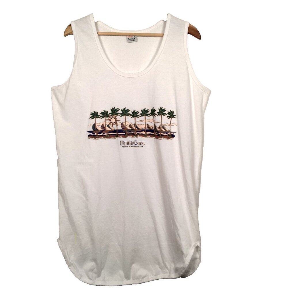 Punta Cana Republica Dominicana Tank Top Dress Swim Cover Up L Sailboat Beach